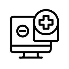 telemedicine icon on transparent background for apps and websites
