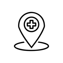 Obraz premium hospital location icon on transparent background for apps and websites