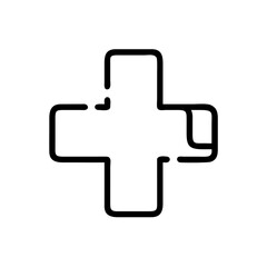 medical cross icon on transparent background for apps and websites