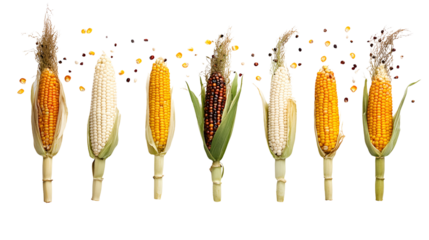 An isolated ear of corn on a white background