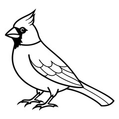 Minimalist Cardinal Bird One-Line Vector Art