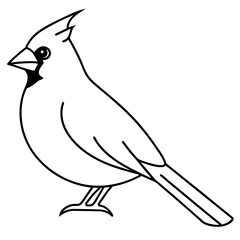Minimalist Cardinal Bird One-Line Vector Art