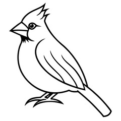 Minimalist Cardinal Bird One-Line Vector Art