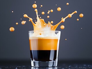 Espresso Bomb Explosion in Cream Slow Motion
