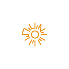 Sun letters typographic logo.