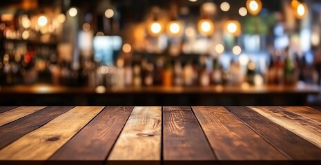 Wooden bar top with blurred background (1)