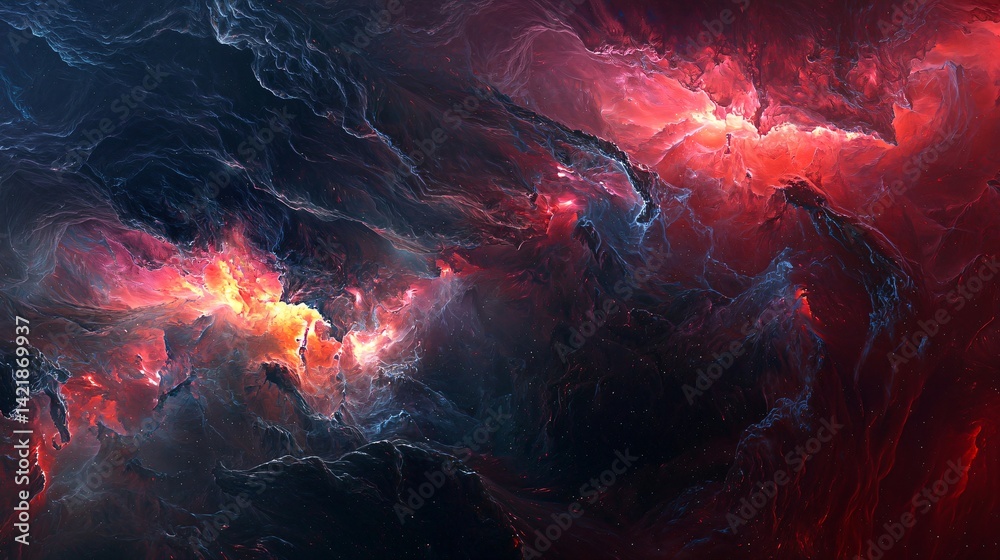 Wall mural intricate nebula with rich colors and textures against a dark cosmic background creating an enigmati