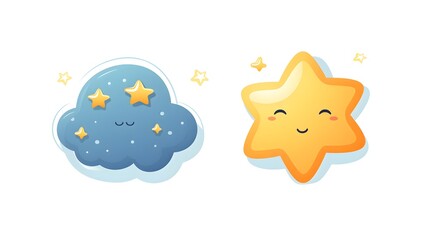 Obraz premium Day and Night Icon Vector with Cloudy Sunlight for Professional Designs