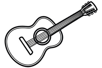 Obraz premium Guitar icon set. Acoustic guitar silhouette Vector.