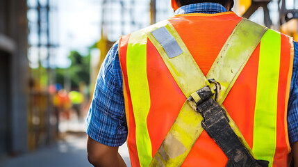 Construction Worker in High-Visibility Vest