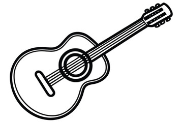 Guitar icon set. Acoustic guitar silhouette Vector.