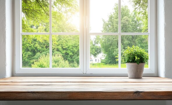 Fototapeta Window sill with plants