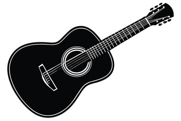 Fototapeta premium Guitar icon set. Acoustic guitar silhouette Vector.