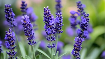 Obraz premium Lavender field, purple flowers, summer bloom, nature background, aromatherapy