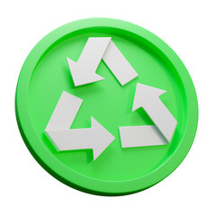 Obraz premium 3D Green Recycling Symbol - Eco-Friendly
