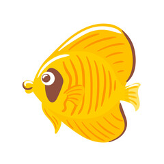 Chaetodon semilarvatus, known as the Indian butterflyfish, features a vibrant yellow body adorned with black markings and distinctive patterns. Its elegant fins and striking colors make it a popular