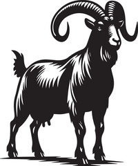 goad silhouette vector, goad logo vector, goad icon silhouette vector isolated on white background full body