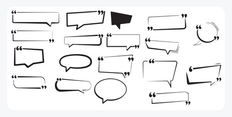 Speech Bubble Icon Set, Comic Cloud Quote Boxes and Doodle Frame Collection speech, bubble, icon, set, quote, cloud, comic, doodle, box, frame, collection