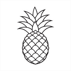 Fototapeta premium Pineapple Silhouette Icon | Tropical Summer Fruit Vector Illustration
