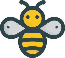 Cute Cartoon Bee Icons – Colorful Vector Set for Kids, Branding, or Craft Projects