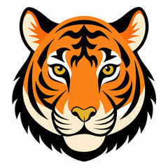 Ultra Realistic Tiger Face with Amber Fur and Sharp Eye Detail