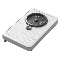 Vintage analog bathroom scale for weight loss and health monitoring tool on transparent background