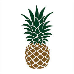 Obraz premium Pineapple Silhouette Icon | Tropical Summer Fruit Vector Illustration
