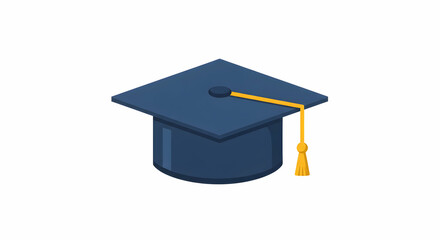 Graduation Cap Isolated on White Background for Education Success