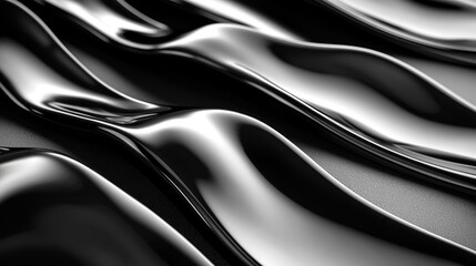 Liquid metal surface, abstract waves, dark background, design texture