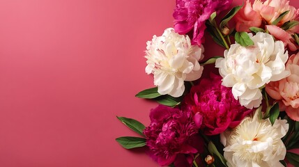 Elegant peony bouquet on a pink background — perfect for spring vibes and romantic designs