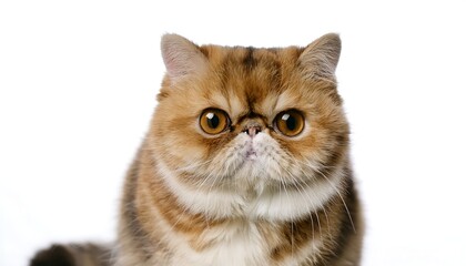 Studio portrait of a cute exotic shorthair cat with expressive eyes