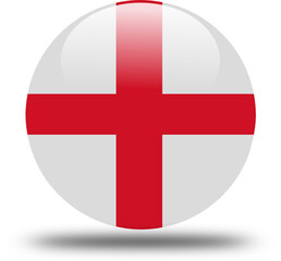 Obraz premium england flag -- 3D Circular Icon, High-Resolution PNG National Symbol for Web and Print 