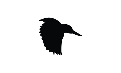 African pygmy kingfisher bird Silhouette Design  And Vector Illustration. 