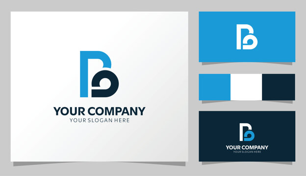 Modern "BO" Monogram Logo with Blue and Dark Color Concept
