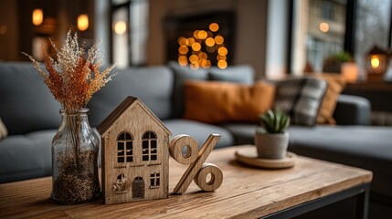 Cozy living room scene with decorative elements