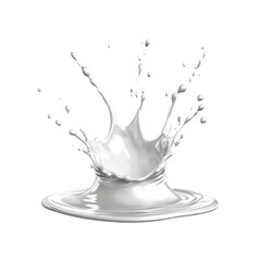 Dynamic Milk Splash Creamy White Crown on Transparent Background