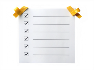 checklist paper isolaed on transparent background