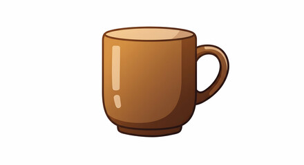 Obraz premium Isolated Brown Mug Illustration Simple Ceramic Cup Design