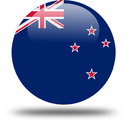 new zealand  flag -- 3D Circular Icon, High-Resolution PNG National Symbol for Web and Print	