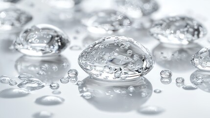 Clear gel spheres, abstract, studio shot,  for cosmetics or beauty