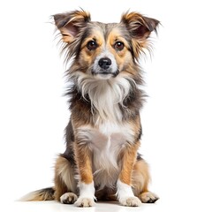Crossbreed dog isolated on white background