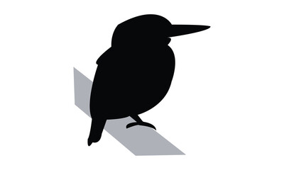 African pygmy kingfisher bird Silhouette Design  And Vector Illustration. 