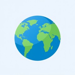 Minimal Earth Globe Illustration Flat Vector Design