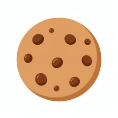 Minimal Chocolate Chip Cookie Icon Vector Art Design 
