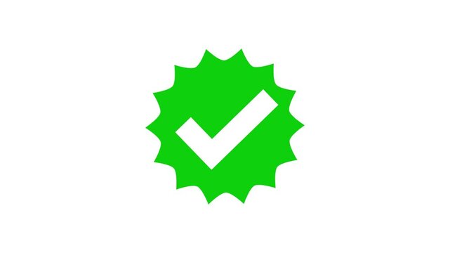 Starburst Badge with Checkmark Symbol Icon Animation