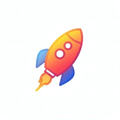 Clean and Modern Rocket Launch Vector Art Illustration Design