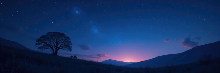 Naklejka premium Softly glowing starry scene with subtle texture, night sky, peaceful