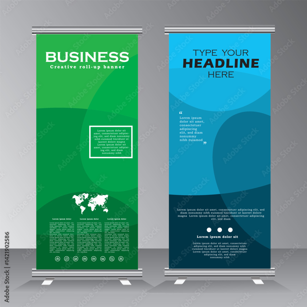 Canvas Prints roll up banner design with abstract background, vertical template design, roll up banner design, ver