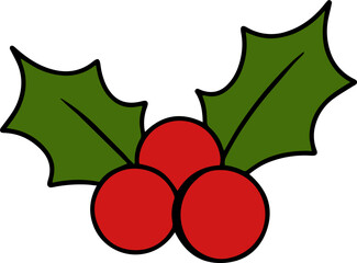 holly berries and leaves