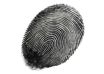 Fingerprint black isolated on white background